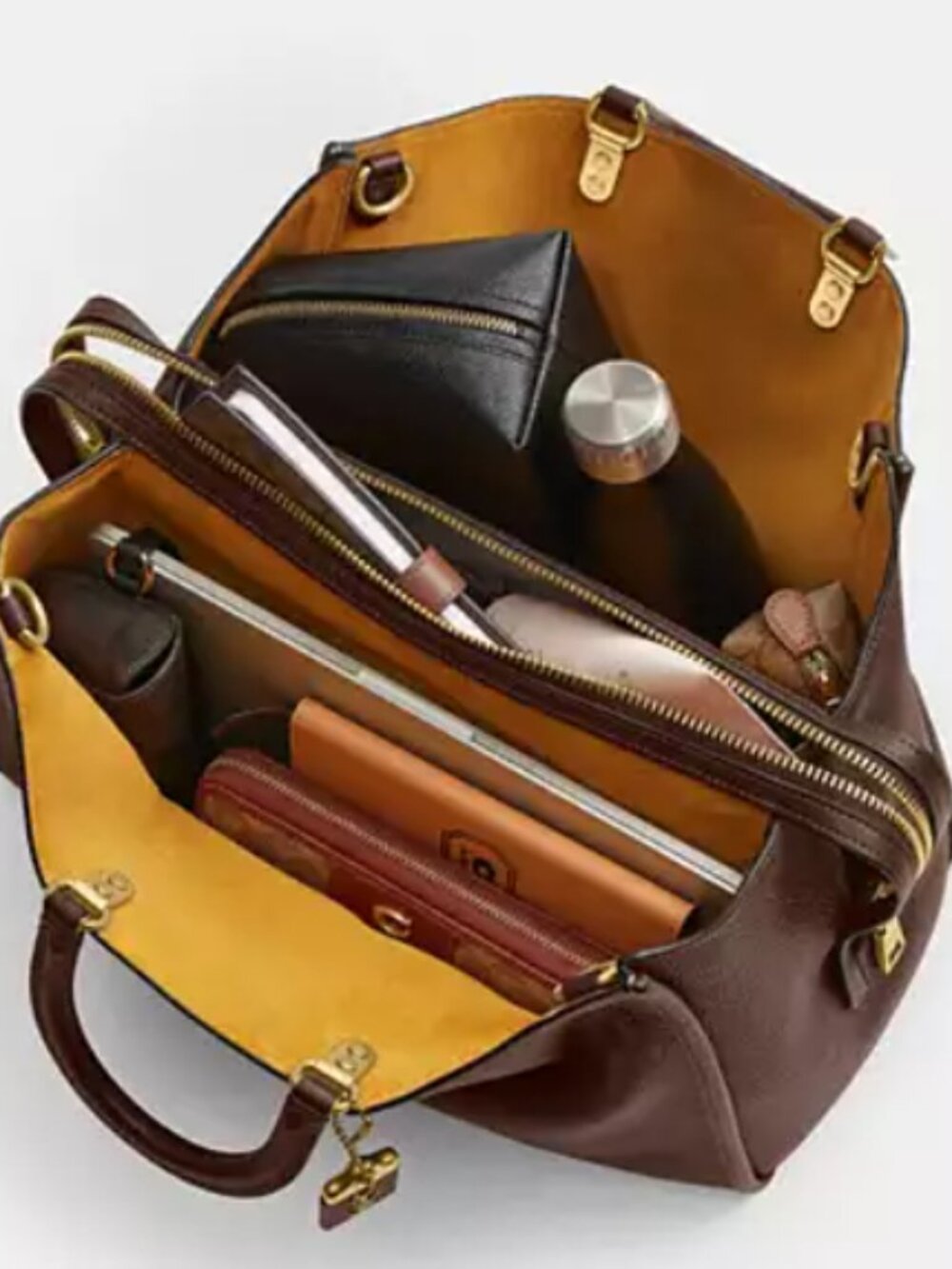 Coach Rogue 39 Bag Brass/Maple Pebble Leather – Large Work Tote